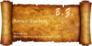 Bersi Zerind névjegykártya